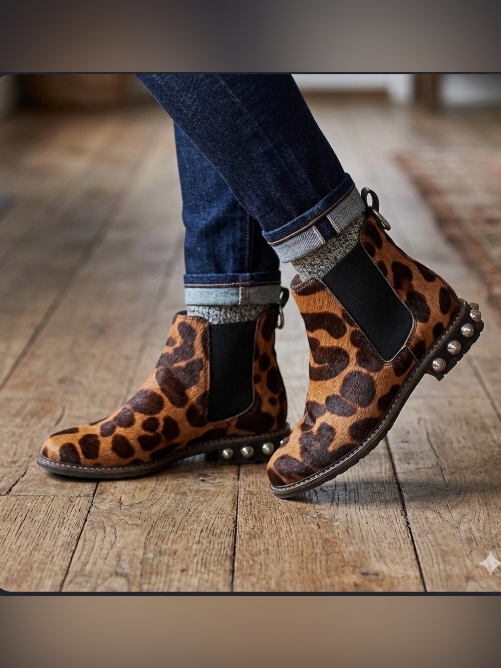 New Louise Eloet Size 6.5 EU 37 pony hair ankle boots with heel bling